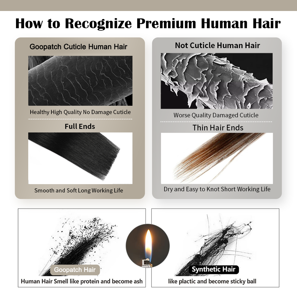 Goopatch Seamless Injected Hand-Tied Invisible Tape In Hair Extension -- 100% VIRGIN HUMAN HAIR