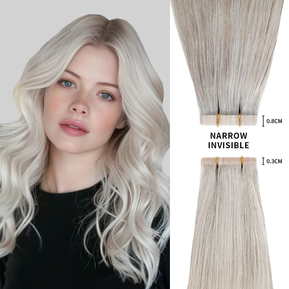 Goopatch Seamless Injected Hand-Tied Invisible Tape In Hair Extension -- 100% VIRGIN HUMAN HAIR