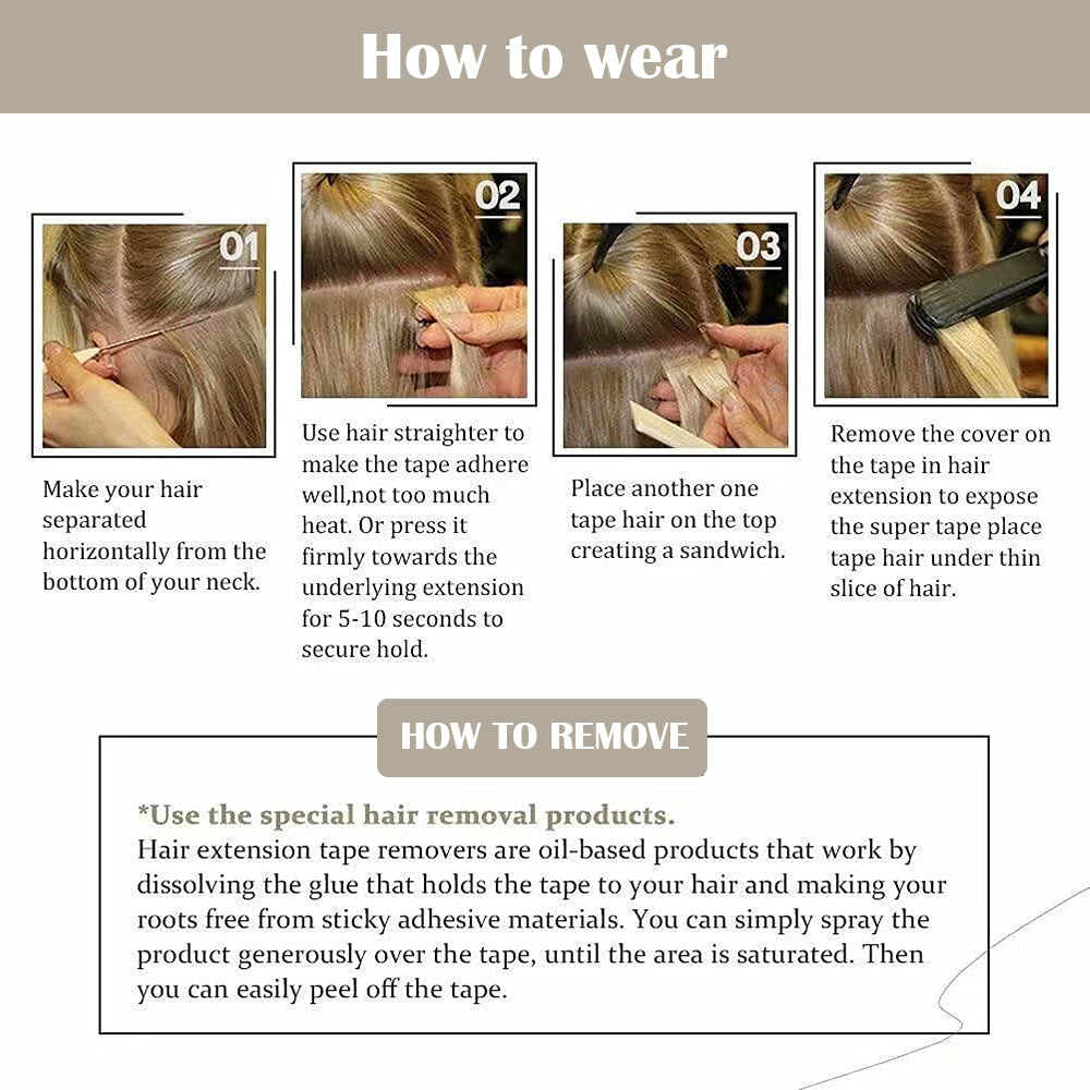 Goopatch Seamless Injected Hand-Tied Invisible Tape In Hair Extension -- 100% VIRGIN HUMAN HAIR