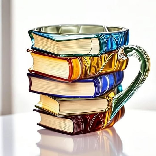 Painted Book Mug