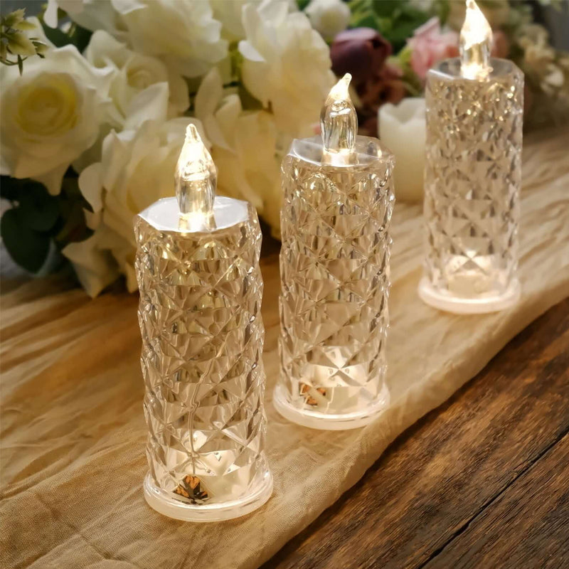 ✨ Crystal Rose Candlelight – Romantic glow without the mess