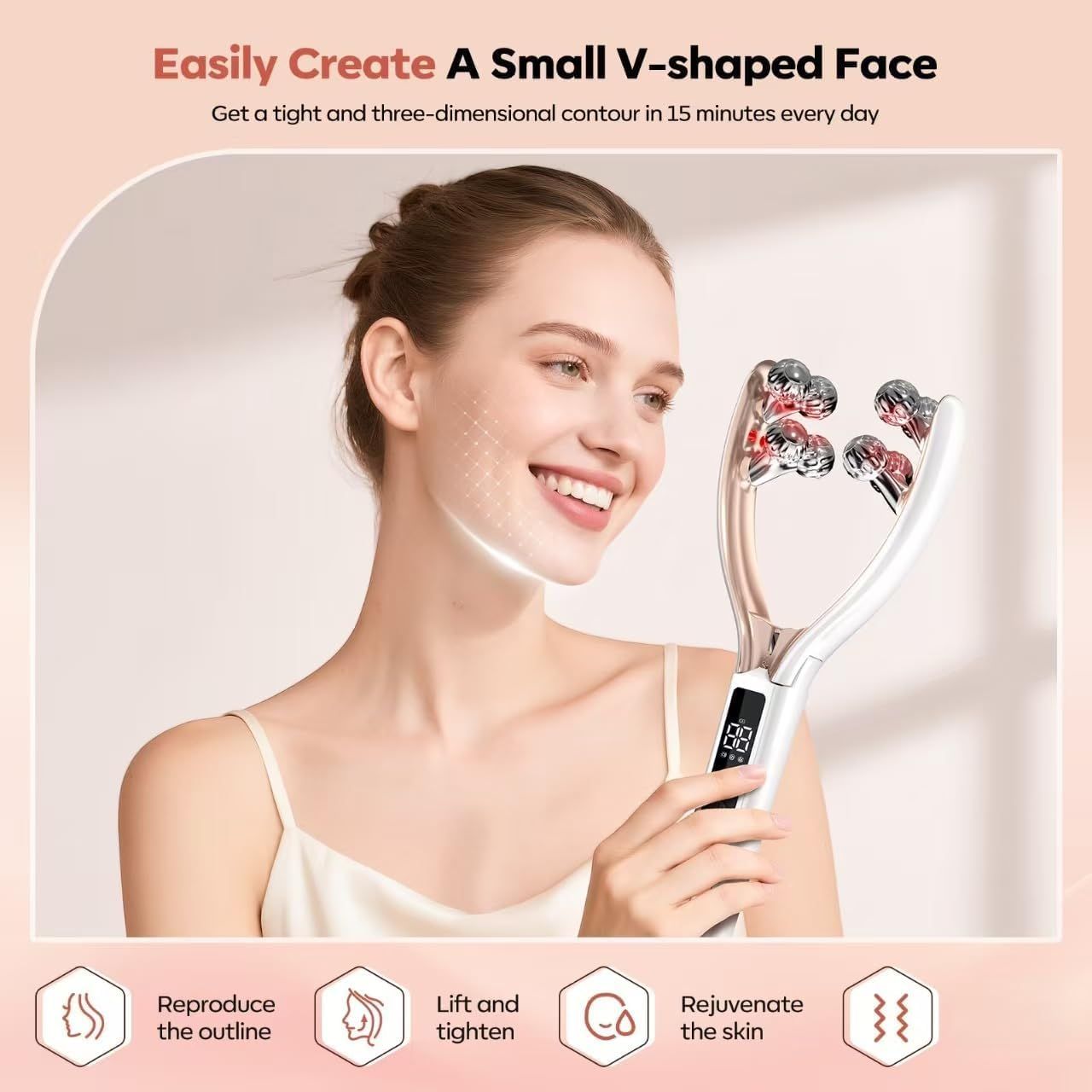 ✨Wireless Facial Massager – Portable Rechargeable Skin Lifting & Puffiness Reducer