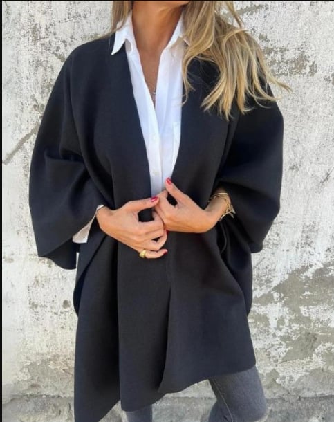 Casual V-neck Cape Jacket