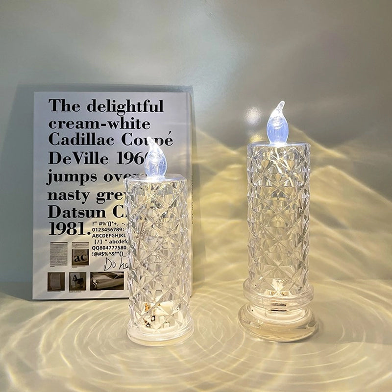 ✨ Crystal Rose Candlelight – Romantic glow without the mess