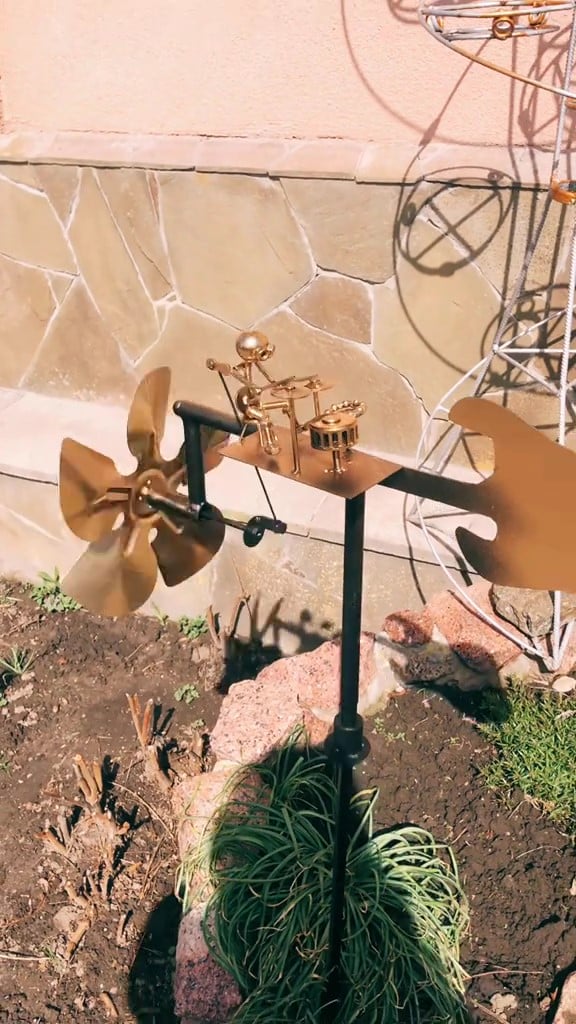 🥁 Handmade Metal Drummer Windmill