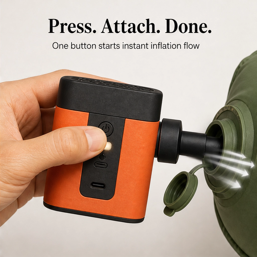 maviglow™ – Cordless USB-Rechargeable Mini Air Pump with LED Light  