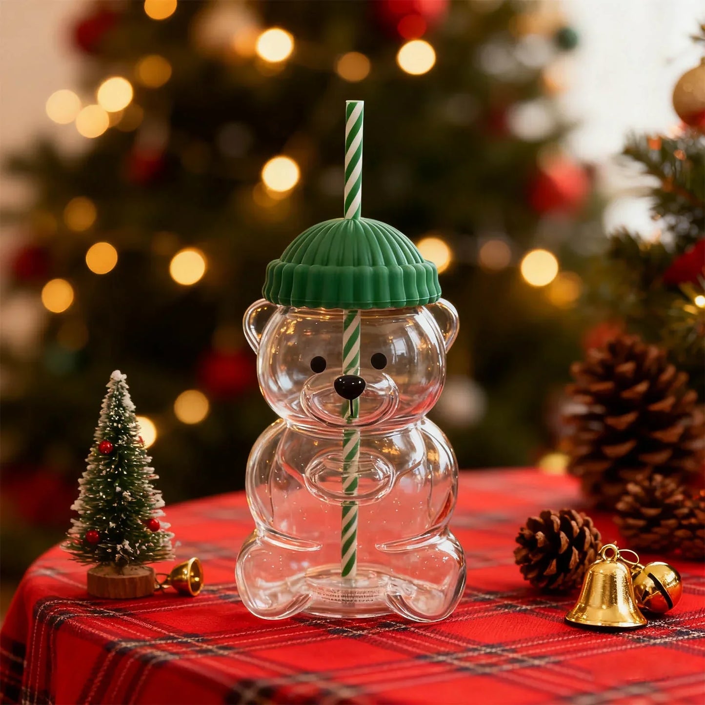 Bear Glass Cup with Straw Bearista 20oz Clear Bear Glass Sippy Cup PREORDER