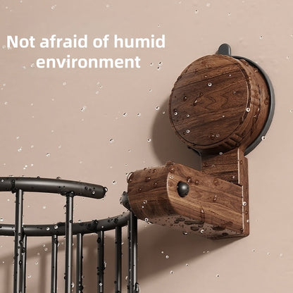 Suction Cup Walnut Paper Towel Holder