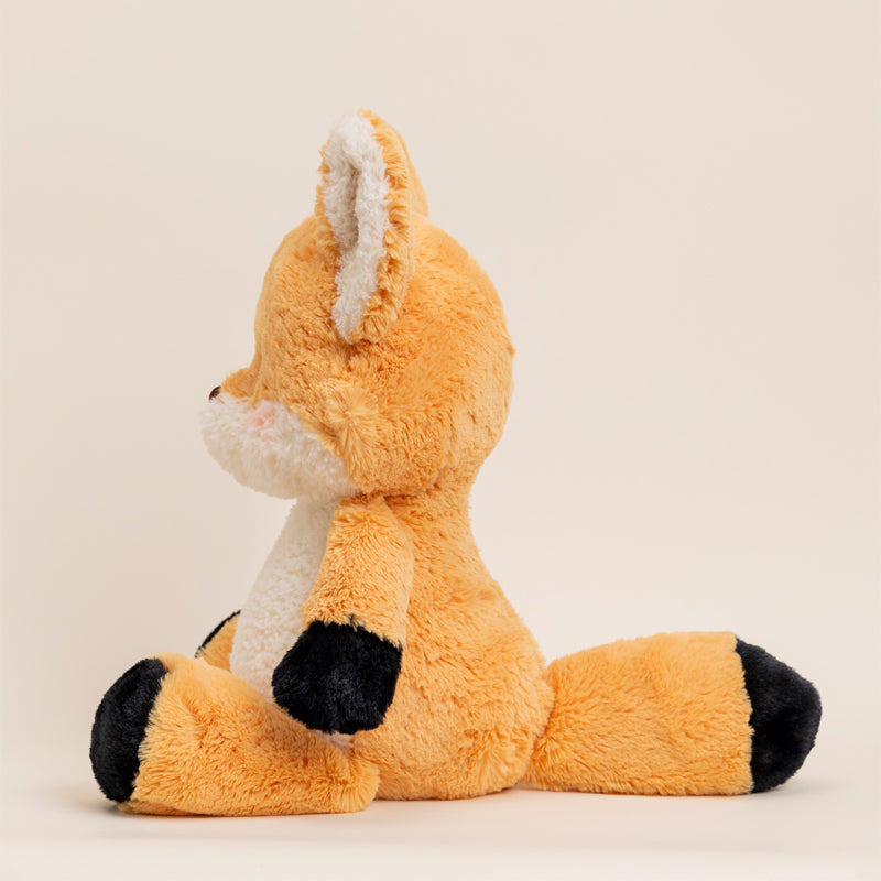 Adorable Fox and Wolf Plush Toys in Denim Overalls