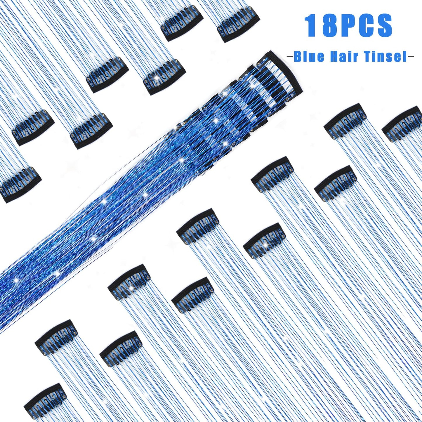 The AuraSparkle Tinsel Extensions - Clip-In Rainbow Sparkle for Instant Glamour + 50% OFF