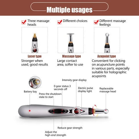 Massage electronic acupuncture pen
