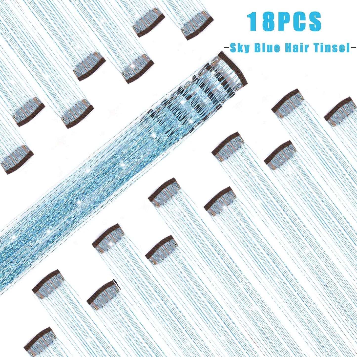 The AuraSparkle Tinsel Extensions - Clip-In Rainbow Sparkle for Instant Glamour + 50% OFF