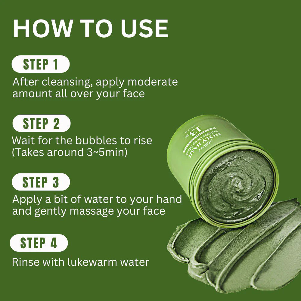Holy Basil Sparking Bubble Mask-Limited Time 75%OFF 🔥LAST DAY⏰