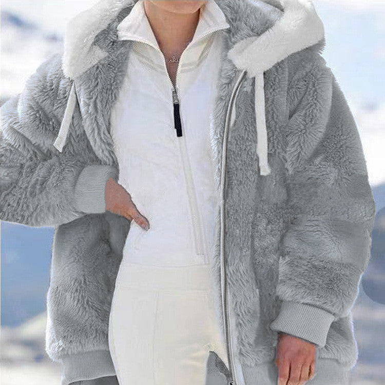 🧥 60% OFF NOW! ✨ Hooded Fleece Jacket with Shearling Lining - Windproof & Thermal Insulation for Extreme Cold Weather ❄️🛡️