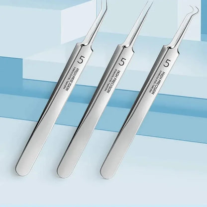 Professional Facial Blackhead Remover Tweezers (3Pcs+Box)