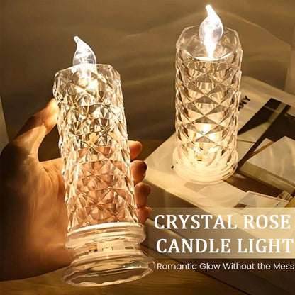 ✨ Crystal Rose Candlelight – Romantic glow without the mess