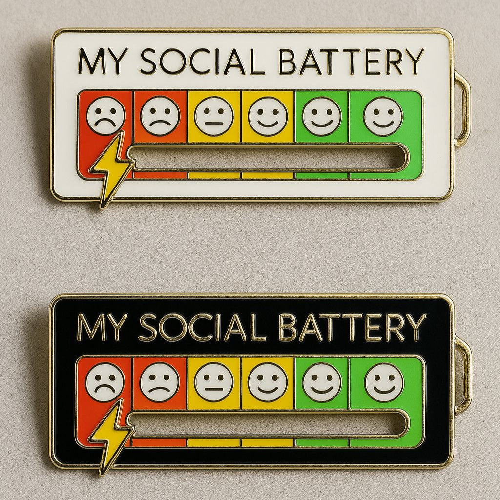 Social Battery Status Brooch