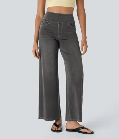 FlexiChic - Super Stretch High-Waisted Wide Leg Jeans + 50% OFF