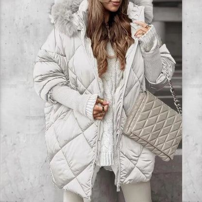 ✨Women’s Fashion Mid-length Parka 🧥 – Autumn And Winter Knit Sleeve Patchwork, Flattering Fit for Cold Days