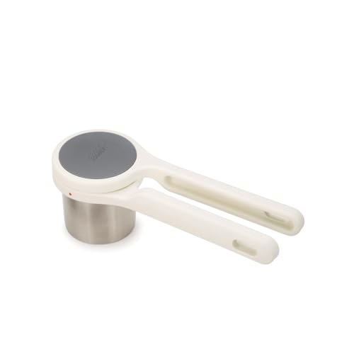 Joseph Joseph Helix Potato Ricer Masher Ergonomic Twist-Action Hand Manual Stainless Steel For Mashed Potato, Vegetable Purees, Stainless Steel, White|B01N7MJB0C