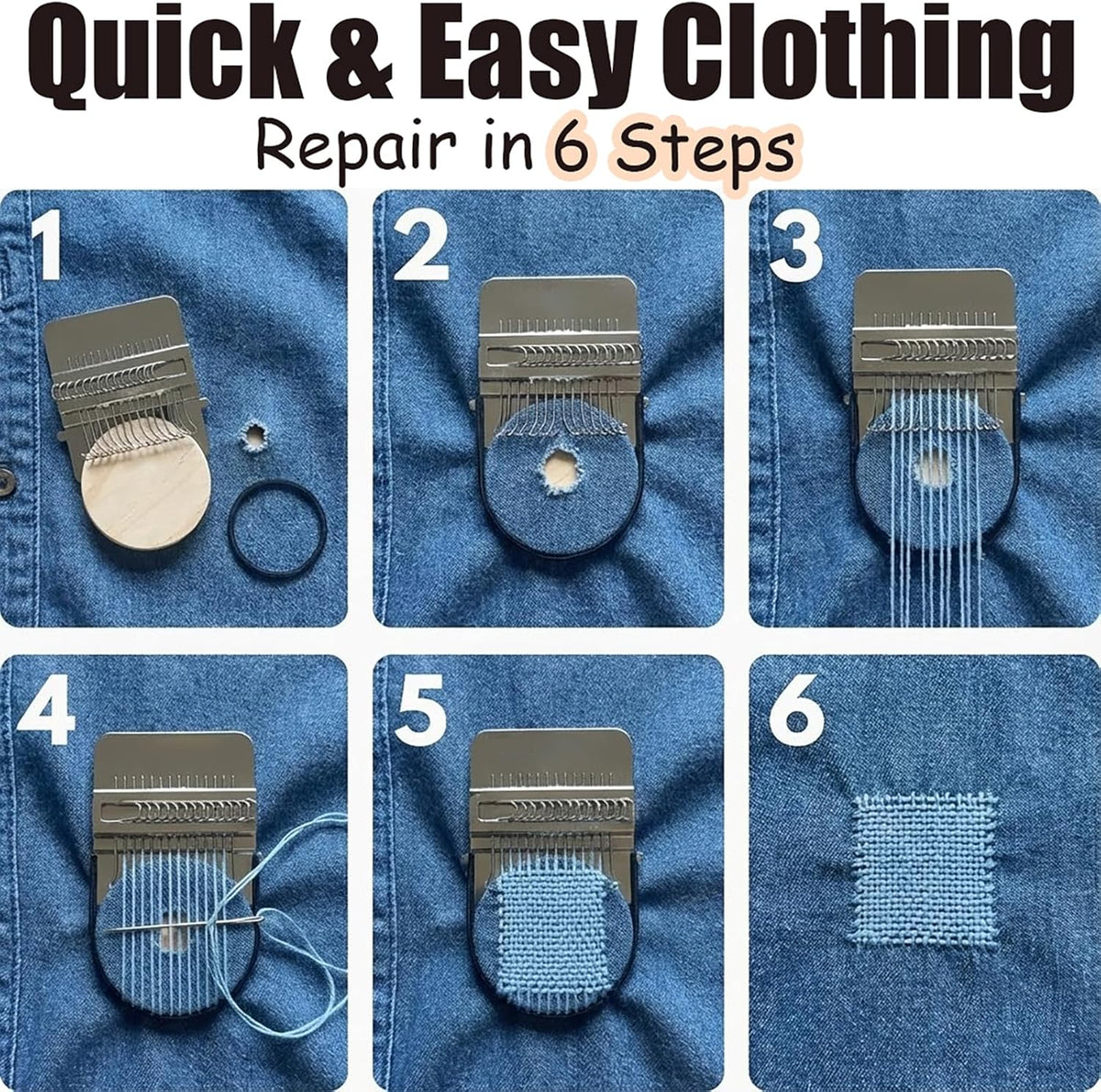AWINQQY PatchMaker 2.0 Darning Loom Weaving Tool Kit