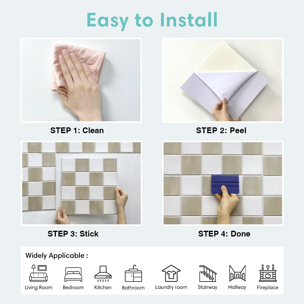 3D Square Peel and Stick Wall Tile