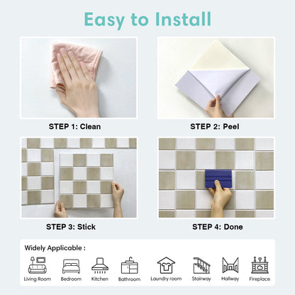 3D Square Peel and Stick Wall Tile