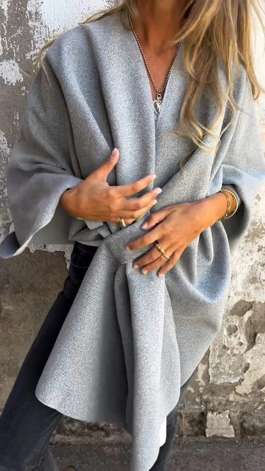 Casual V-neck Cape Jacket