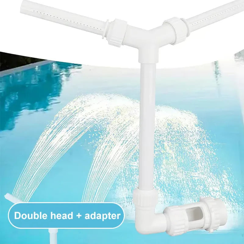 Solar Pool Fountain with Lights Dual Arc - Above/Inground Pool Fountain Lights with Remote Control