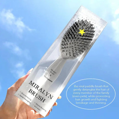 Viral World-Famous 5x Sold Out Paddle Brush - Smoother, Stronger, Shinier Hair - Boar Bristle Brush with Nylon Bristles and Microsphere Massaging Tips