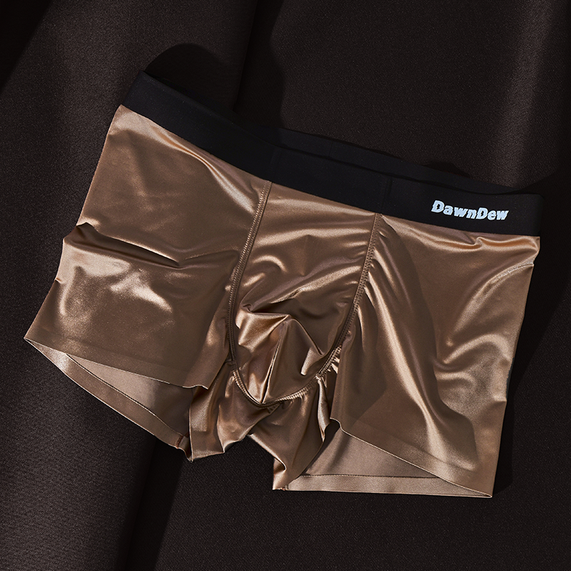 Elegant Silk Men's Ice Silk Underwear Mulberry Silk Antimicrobial Men's Boxer Briefs