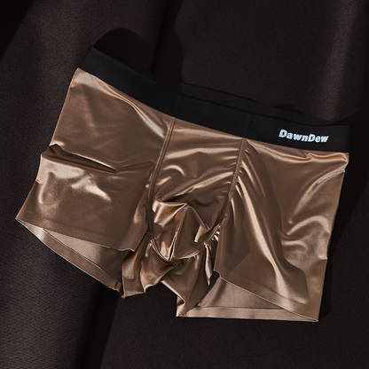 Elegant Silk Men's Ice Silk Underwear Mulberry Silk Antimicrobial Men's Boxer Briefs