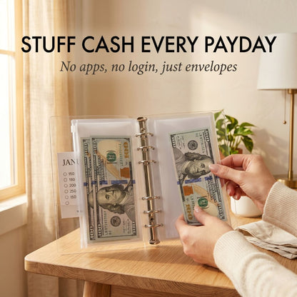 Maviglow™ – 12-Envelope Floral Money Saving Challenge Binder