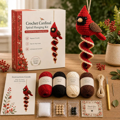 Beginner Crochet Spiral Hanging Garden Animal Decor DIY Kit