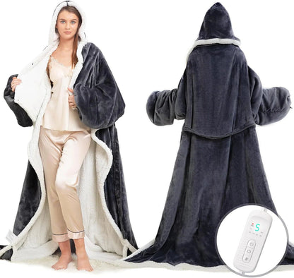 Thermal Heating Blanket with Foot Pocket | Electric Heated Throw for Period Cramp & Pain Relief