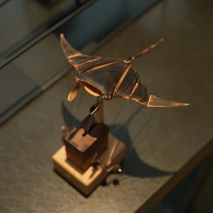 WaveWings - Animated Wooden Manta Sculpture