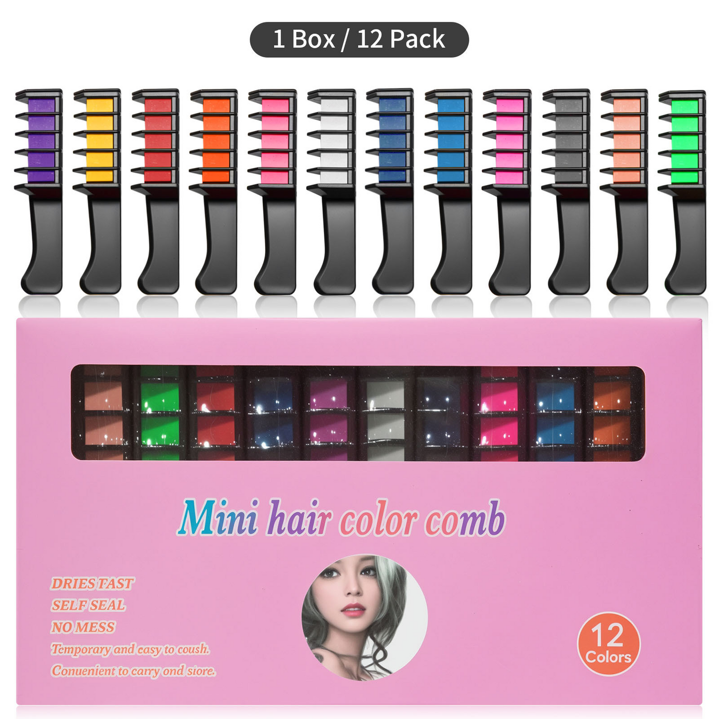 🌈Holiday Season Final Rush - 50% OFF✨Temporary Hair Dye Chalk Comb- Cruelty Free