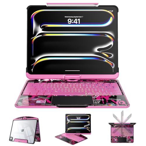 Transparent 360° Rotating Wireless Keyboard Case for iPad Pro 11-inch