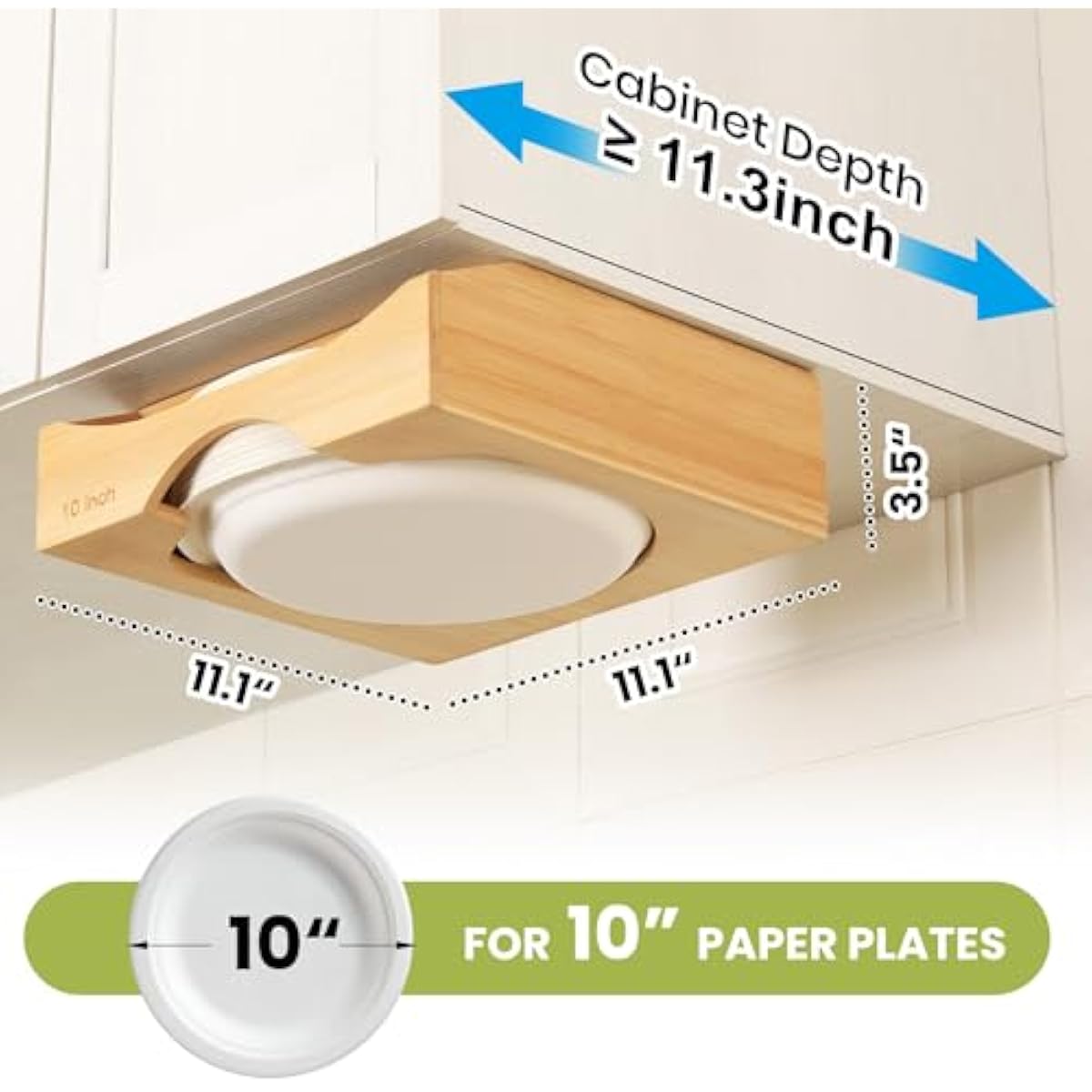 10-inch Paper Plate Dispenser Under Cabinet