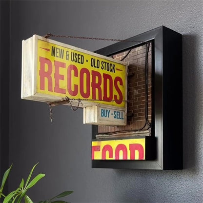Record Store Retro Wall Light - Record Collector Gift