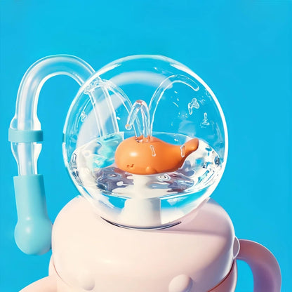 Drinking Cup With Whale Squirt, Weighted Sippy Cups With Adjustable Straps