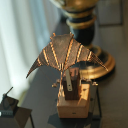 WaveWings - Animated Wooden Manta Sculpture