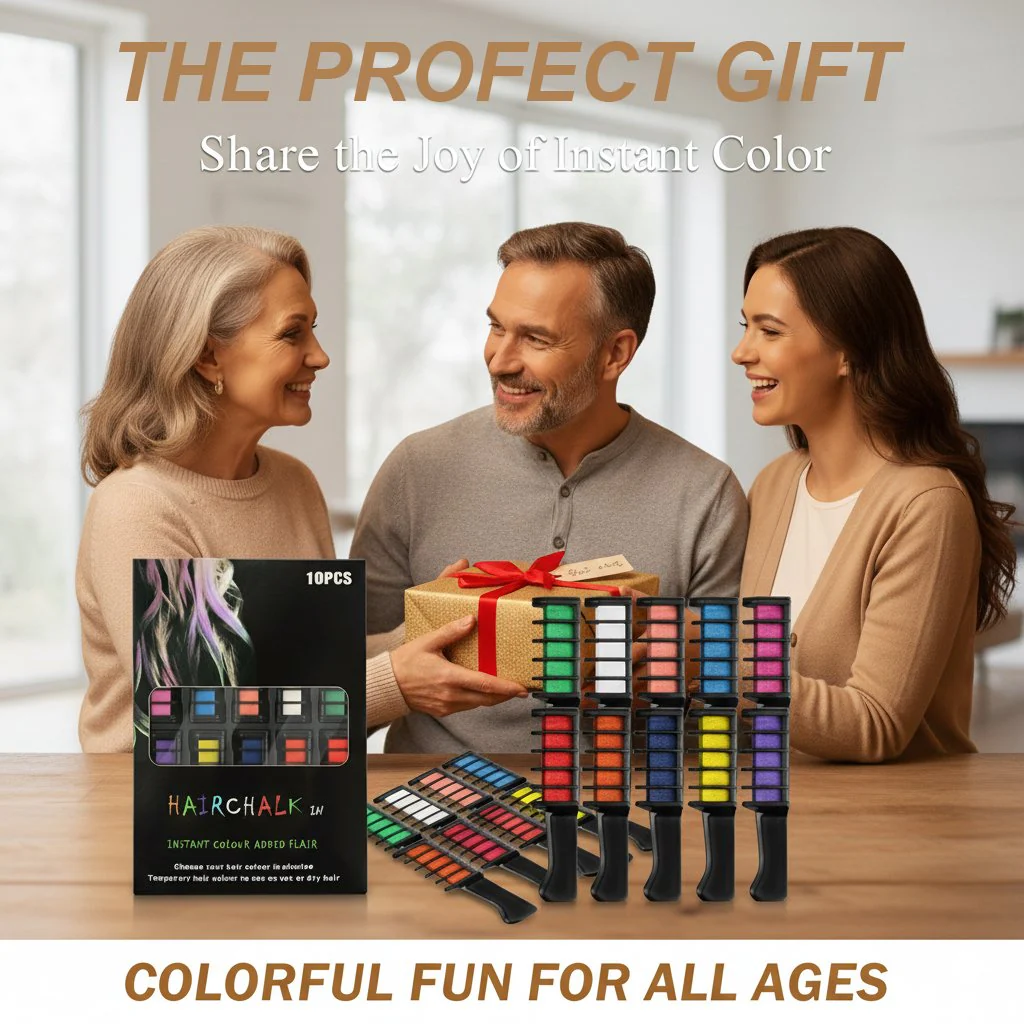 🌈Holiday Season Final Rush - 50% OFF✨Temporary Hair Dye Chalk Comb- Cruelty Free