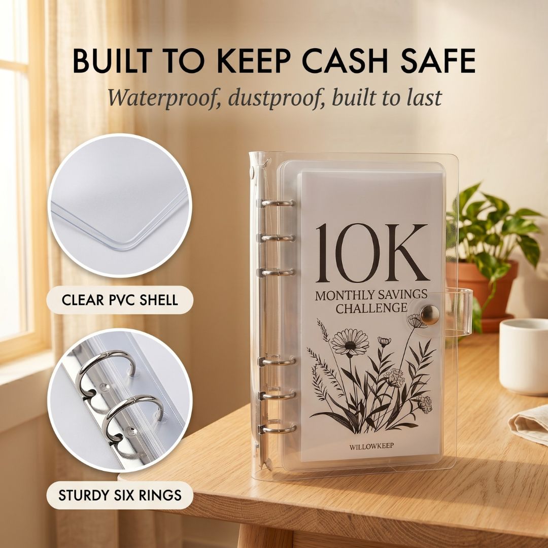 Maviglow™ – 12-Envelope Floral Money Saving Challenge Binder