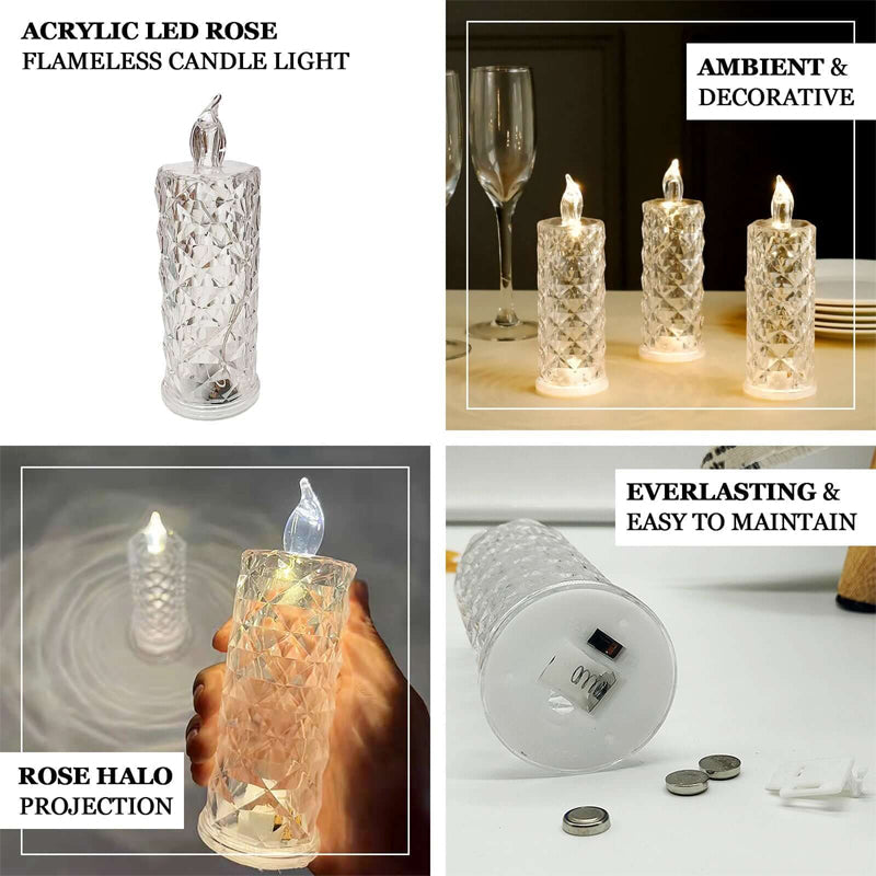 ✨ Crystal Rose Candlelight – Romantic glow without the mess