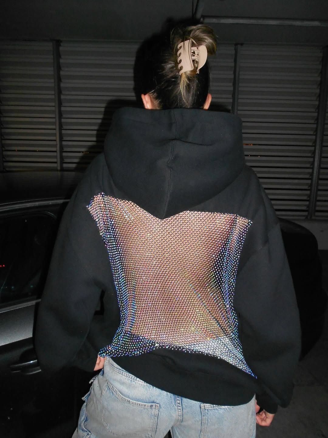 Backstage Crystal-Mesh Hoodie™ — Own the Spotlight with Daring Edge and Luxe Comfort