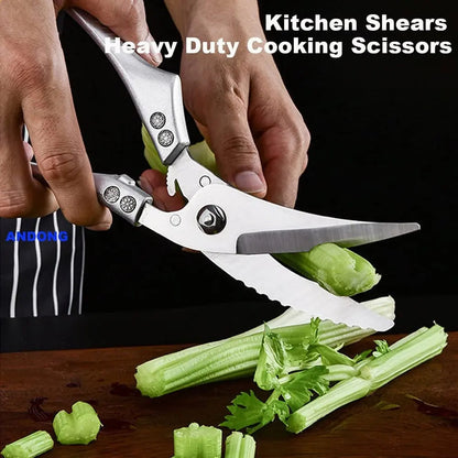 Stainless Steel Poultry Shears Extra Strong – Cuts Bones, Meat & Fish