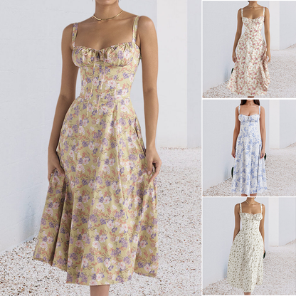 Fashion Print Bustier Summer Dress