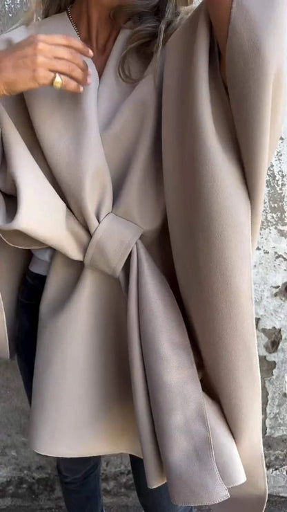 Casual V-neck Cape Jacket