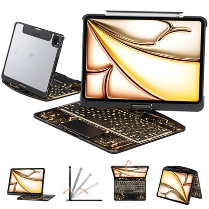 Transparent 360° Rotating Wireless Keyboard Case for iPad Pro 11-inch